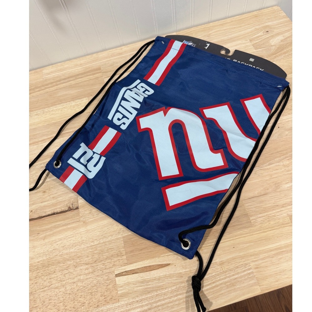 NFL NY Giants Drawstring Backpack Blue Red Football Sports Men Accessories